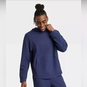All in Motion NWT textured knit hoodie navy athletic wear men’s small